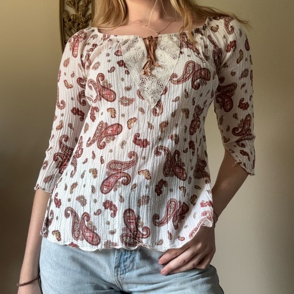 Xhilaration paisley boho top - Picture 2 of 9